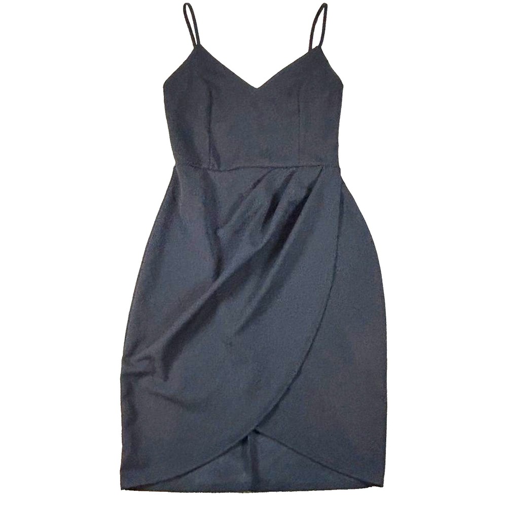 Lulus Black Mini Dress Small Spaghetti Strap Bodycon Minimalist LBD Date Night - Picture 1 of 11